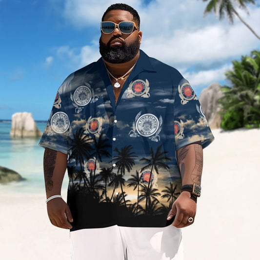 Miller Lite Sunset Men's Plus Size Hawaiian Shirt - Flexiquor.com