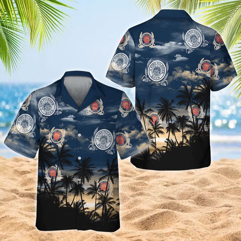 Miller Lite Sunset Men's Plus Size Hawaiian Shirt - Flexiquor.com