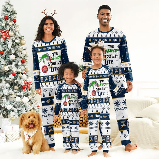 Miller Lite The Grinch Stole Family Pajamas Set - Flexiquor.com