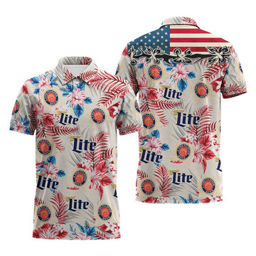Miller Lite Tropical Summer Polo Shirt - Flexiquor.com