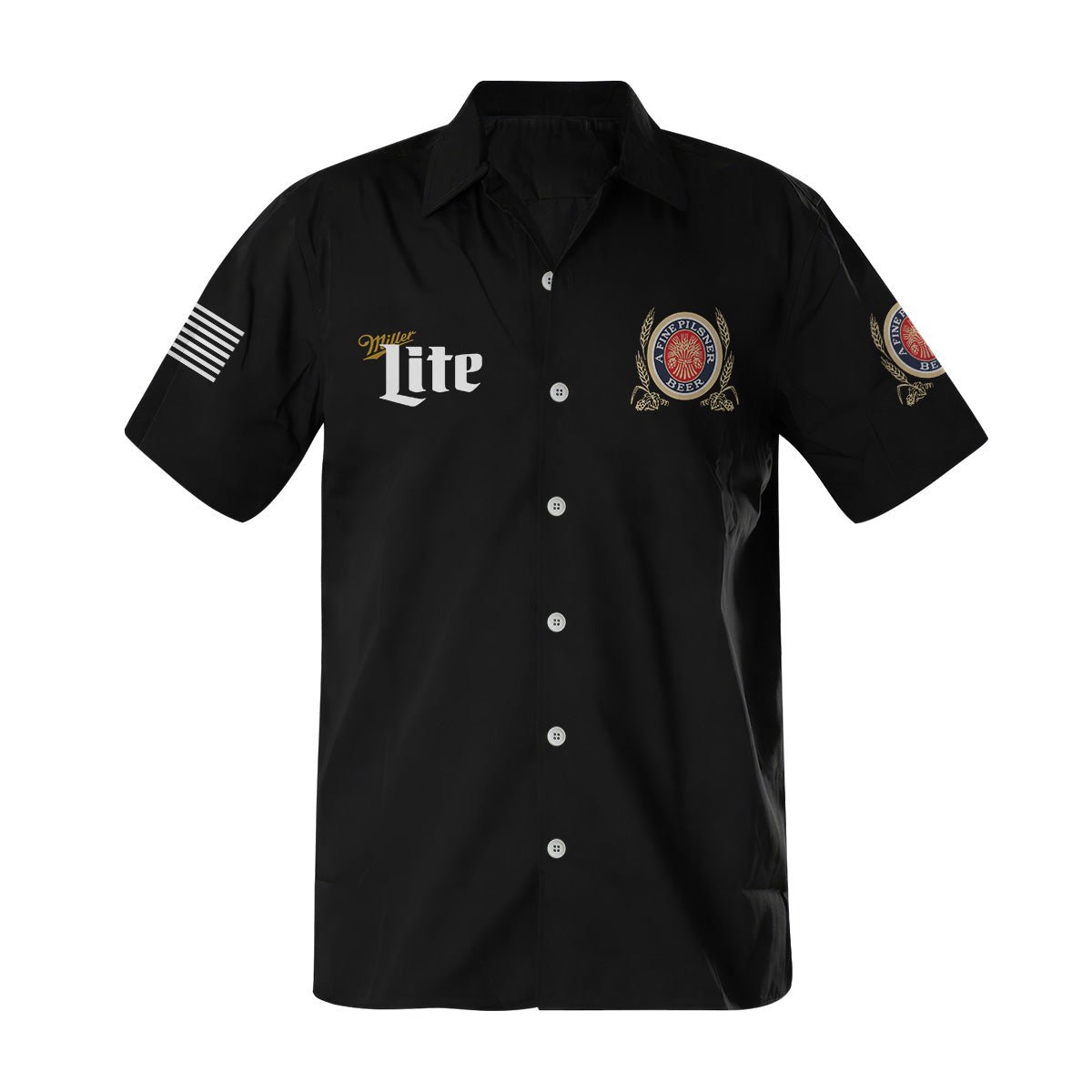 Miller Lite USA Flag Button Shirt - Flexiquor.com