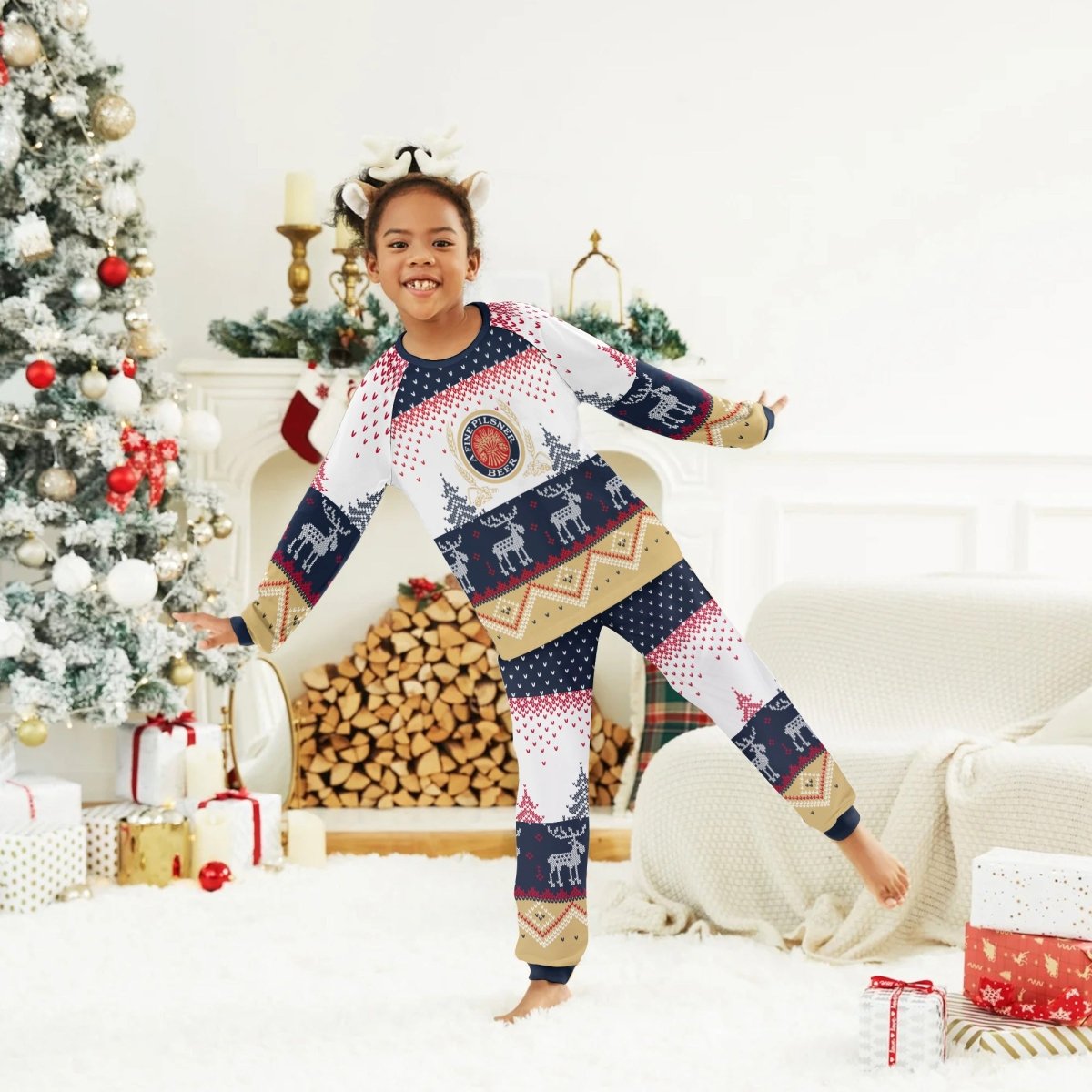 Miller Lite Winter Reindeer Family Pajamas Set - Flexiquor.com