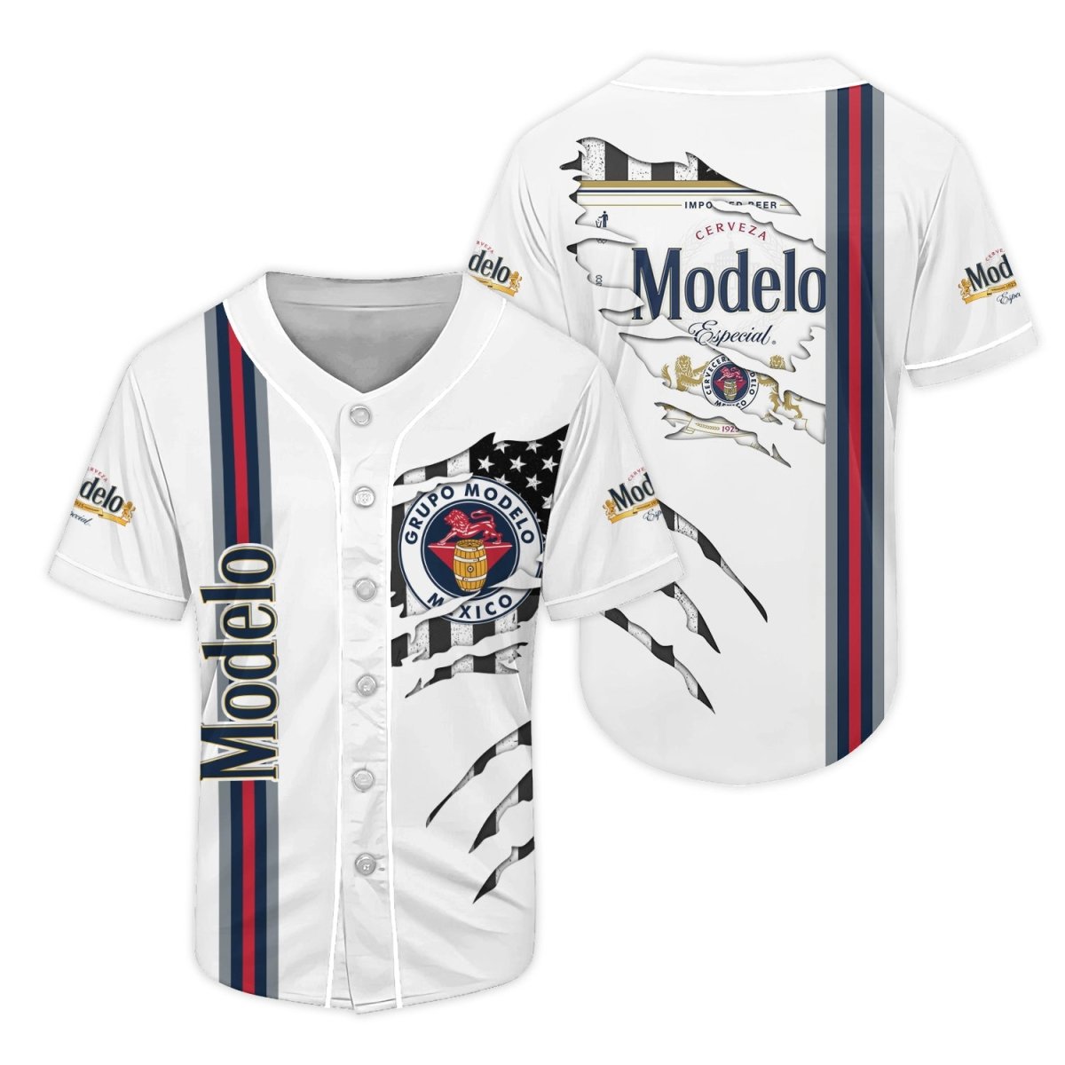 Modelo Claw Scratches Baseball Jersey - Flexiquor.com