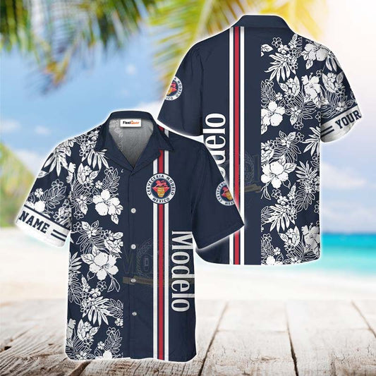 Modelo Flower Stripe Hawaiian Shirt - Flexiquor.com