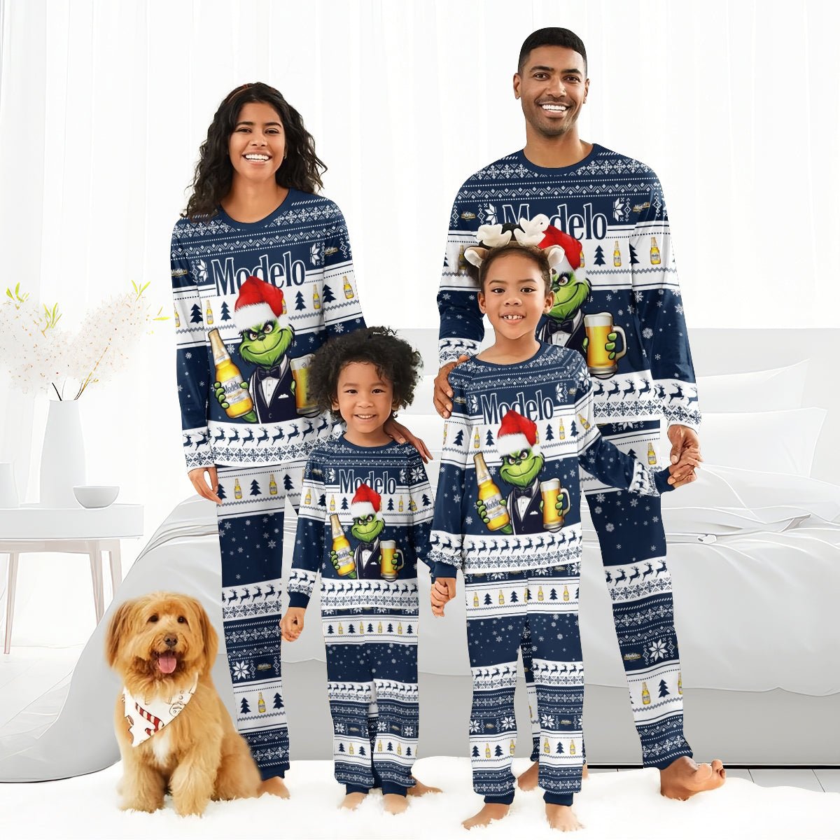 Modelo Grinch Christmas Family Pajamas Set - Flexiquor.com