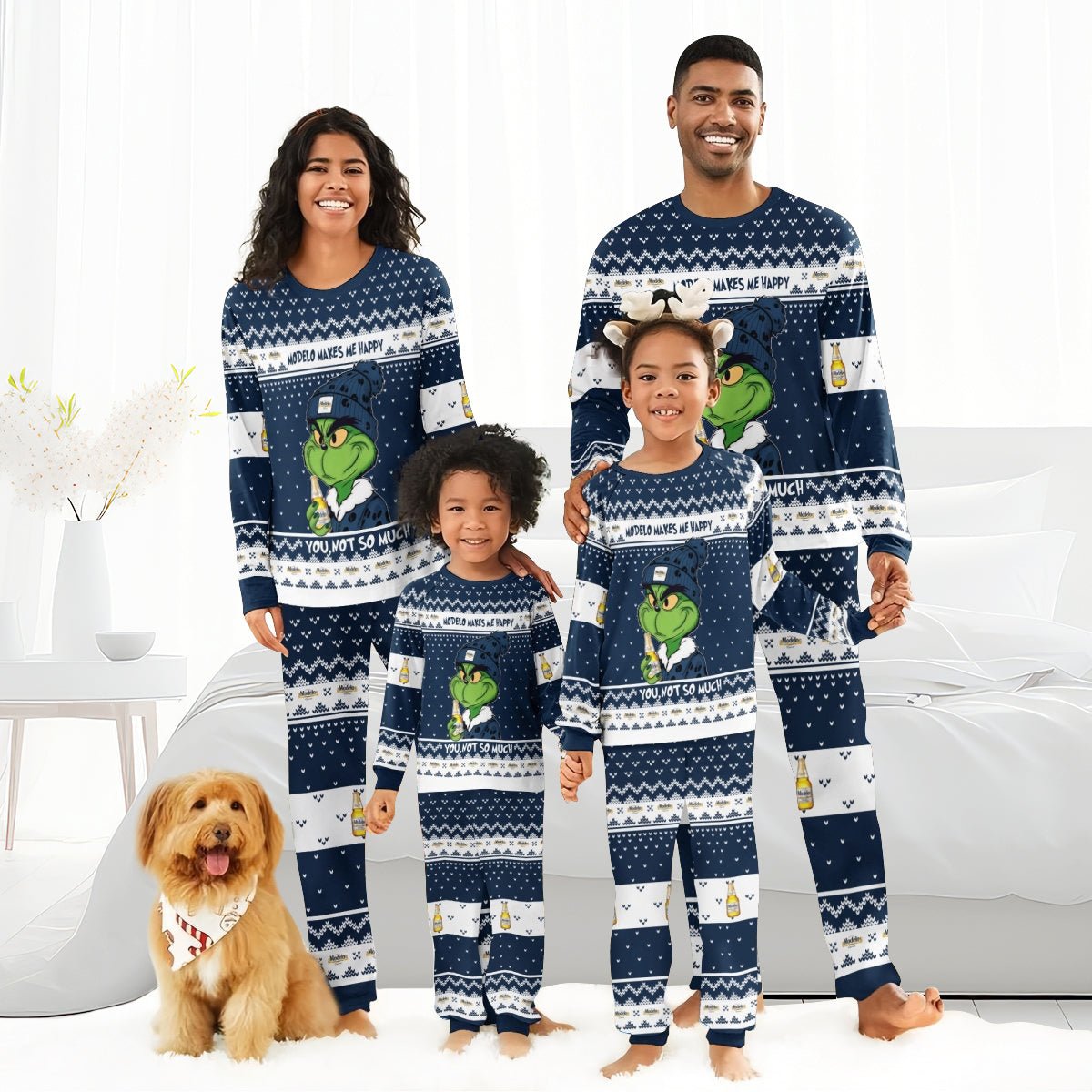Modelo Make Grinch Happy Family Pajamas Set - Flexiquor.com
