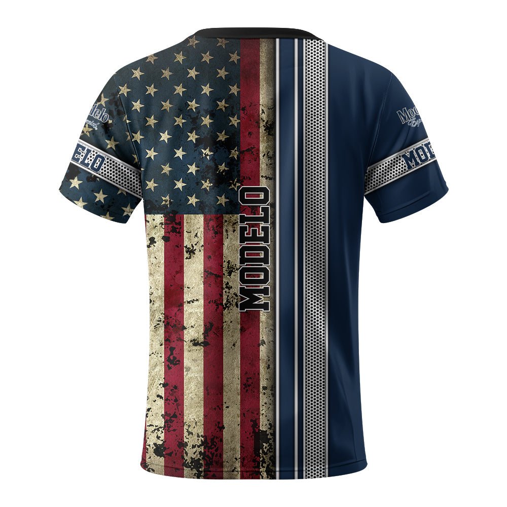 Modelo Stainless Steel American Flag T-Shirt - Flexiquor.com