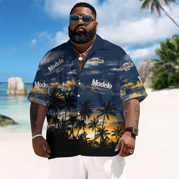 Modelo Sunset Men's Plus Size Hawaiian Shirt - Flexiquor.com