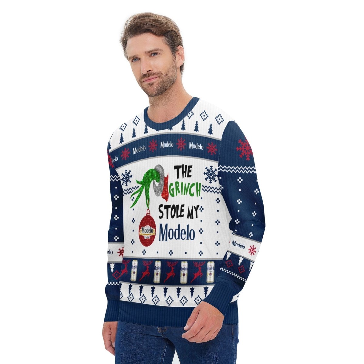 Modelo The Grinch Stole Ugly Sweater - Flexiquor.com