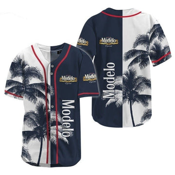 Modelo Tropical Coconut Tree Baseball Jersey - Flexiquor.com