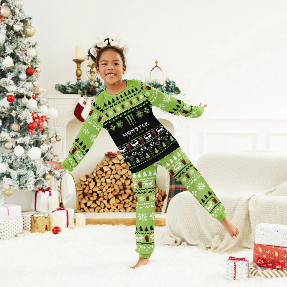 Monster Christmas Scenes Family Pajamas Set - Flexiquor.com