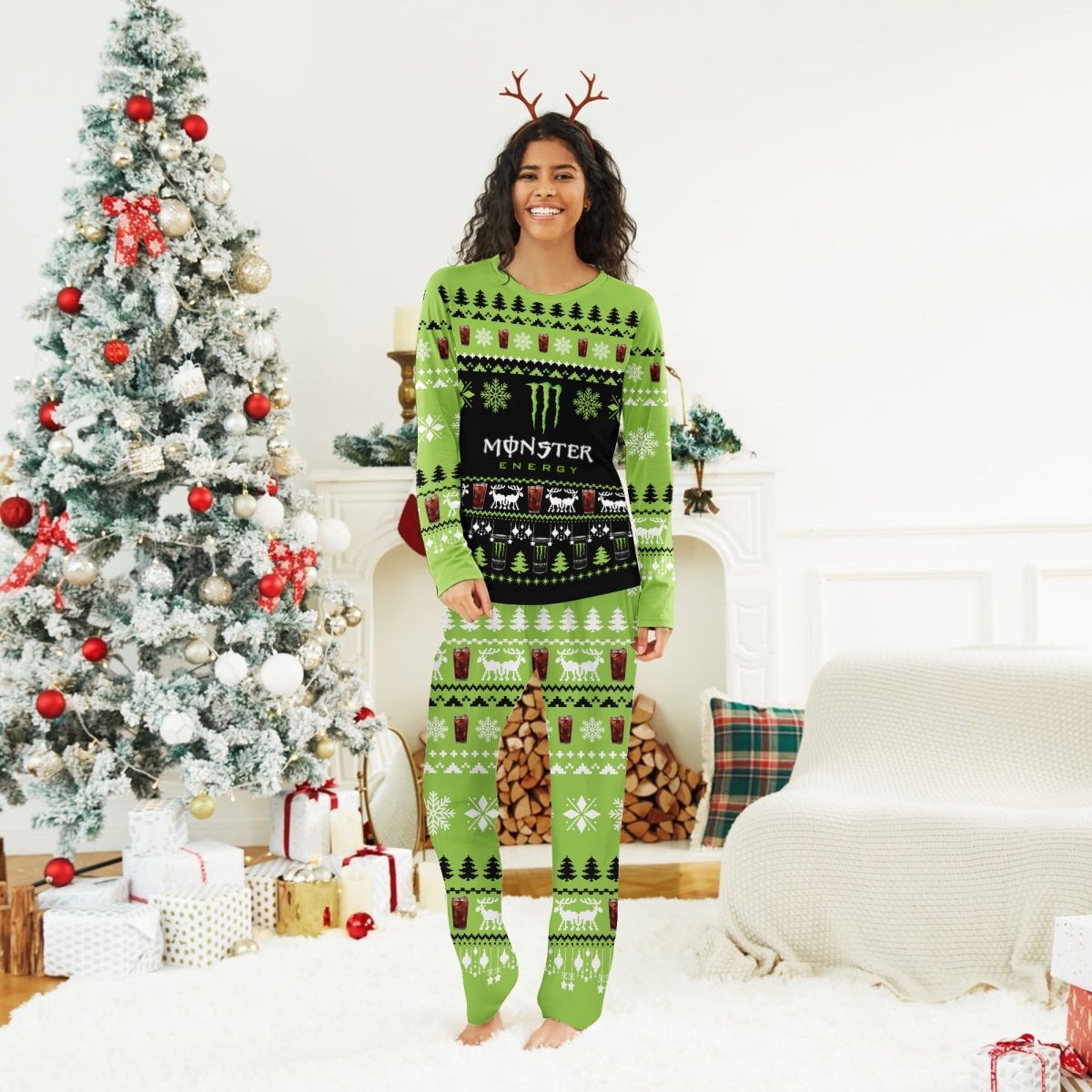 Monster Christmas Scenes Family Pajamas Set - Flexiquor.com