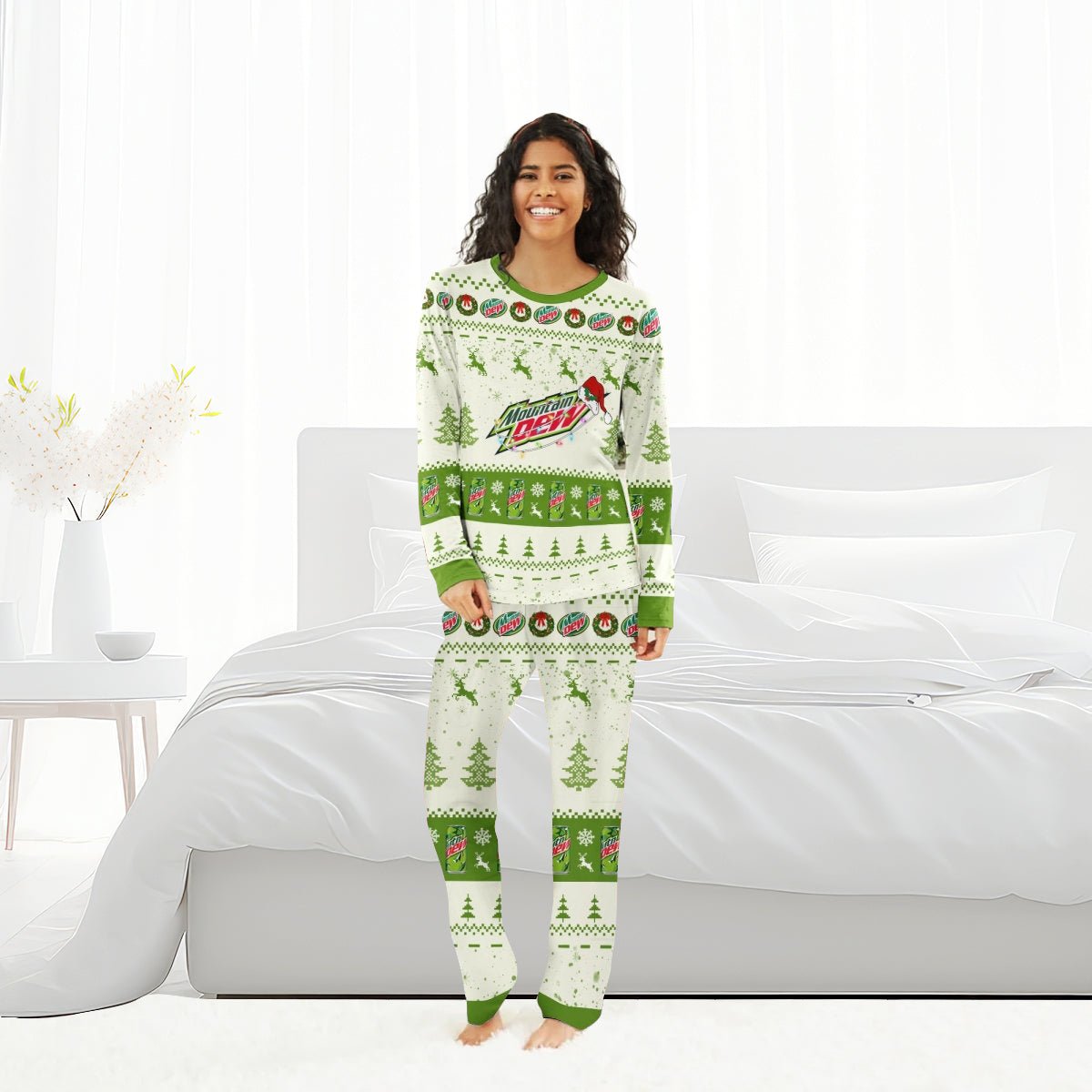 Mountain Dew Christmas Reindeer Family Pajamas Set - Flexiquor.com