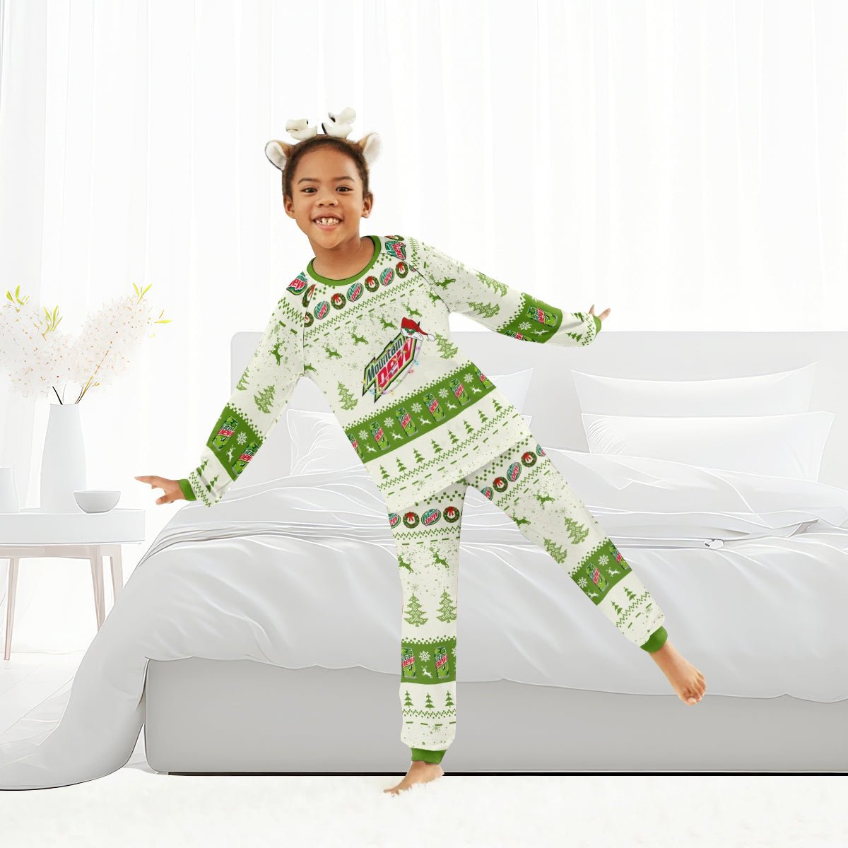 Mountain Dew Christmas Reindeer Family Pajamas Set - Flexiquor.com