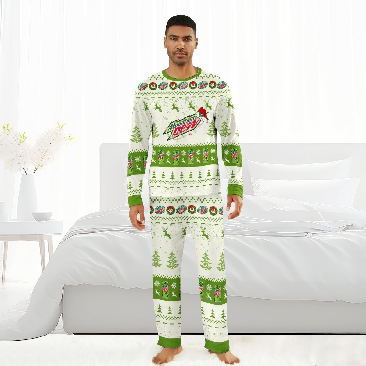 Mountain Dew Christmas Reindeer Family Pajamas Set - Flexiquor.com