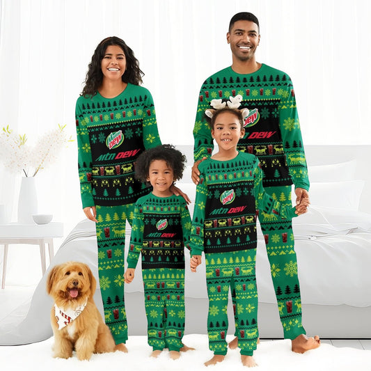 Mountain Dew Christmas Scenes Family Pajamas Set - Flexiquor.com