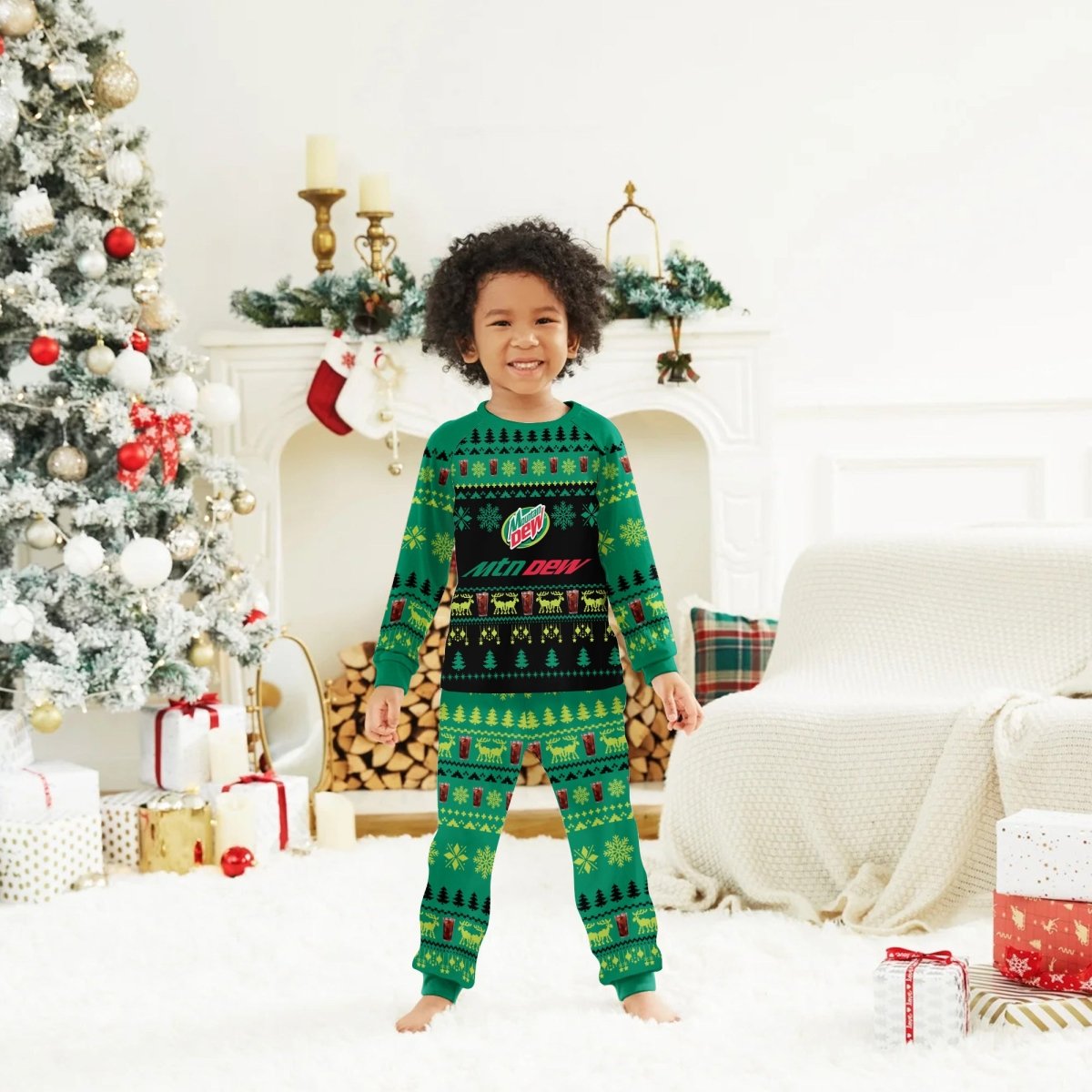 Mountain Dew Christmas Scenes Family Pajamas Set - Flexiquor.com