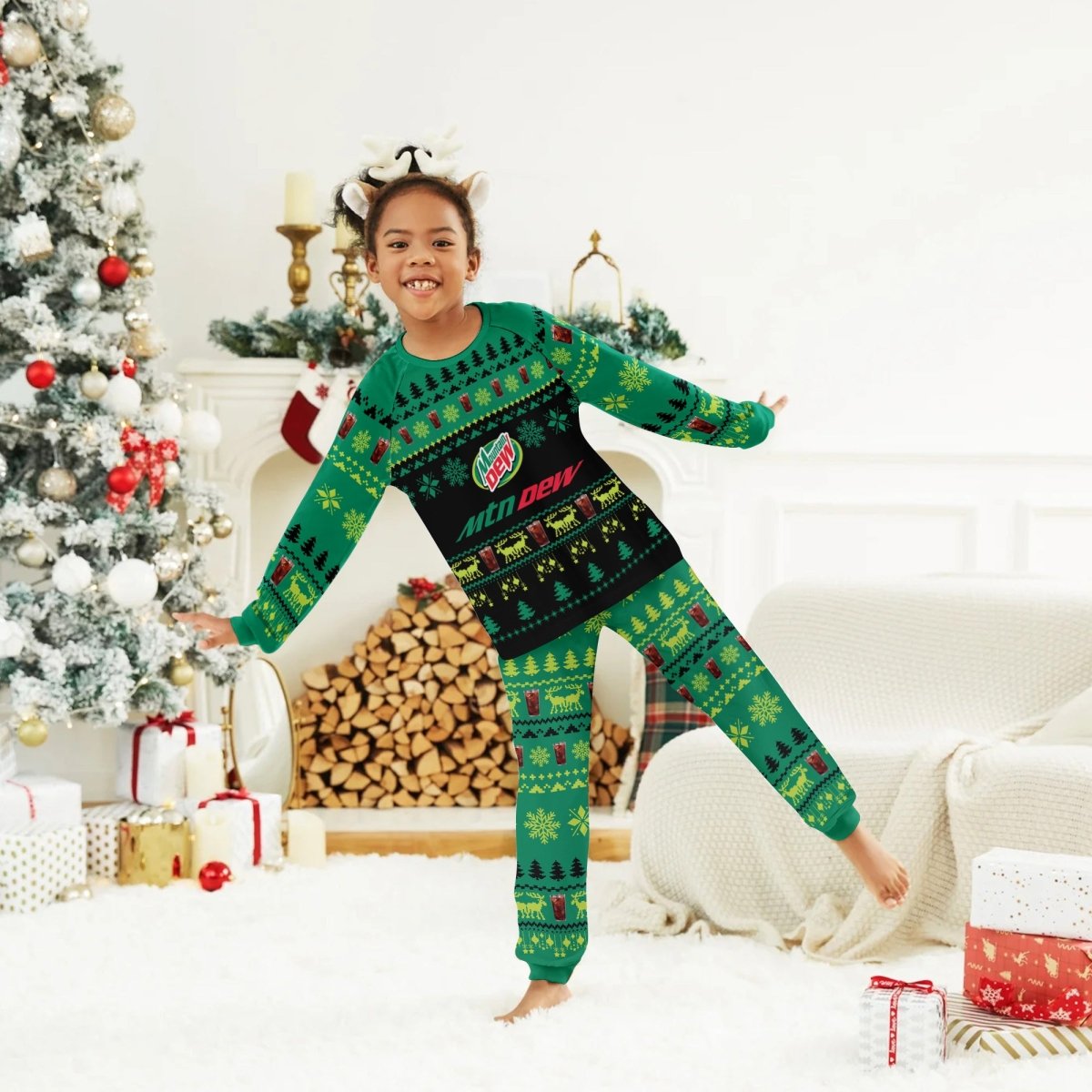 Mountain Dew Christmas Scenes Family Pajamas Set - Flexiquor.com