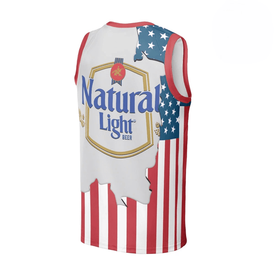 Natural Light American Flag Men's Tank Top - Flexiquor.com