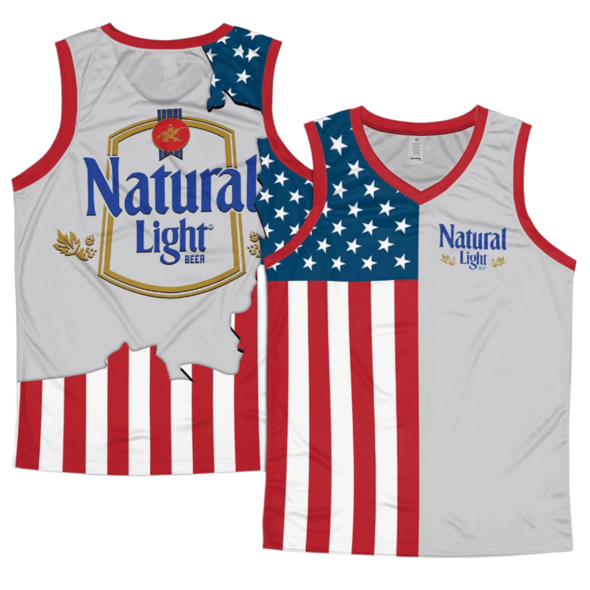 Natural Light American Flag Men's Tank Top - Flexiquor.com