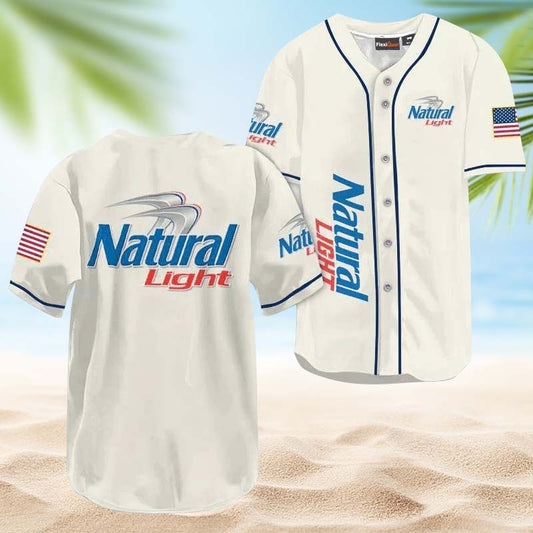 Natural Light USA Flag Baseball Jersey - Flexiquor.com