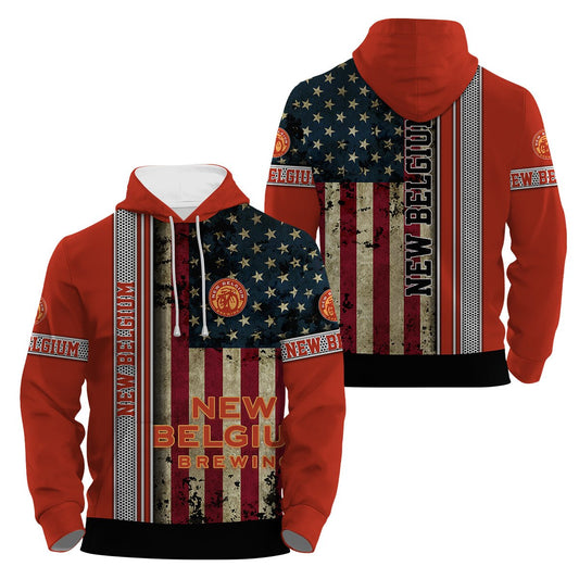 New Belgium Stainless Steel American Flag Hoodie & Zip Hoodie - Flexiquor.com