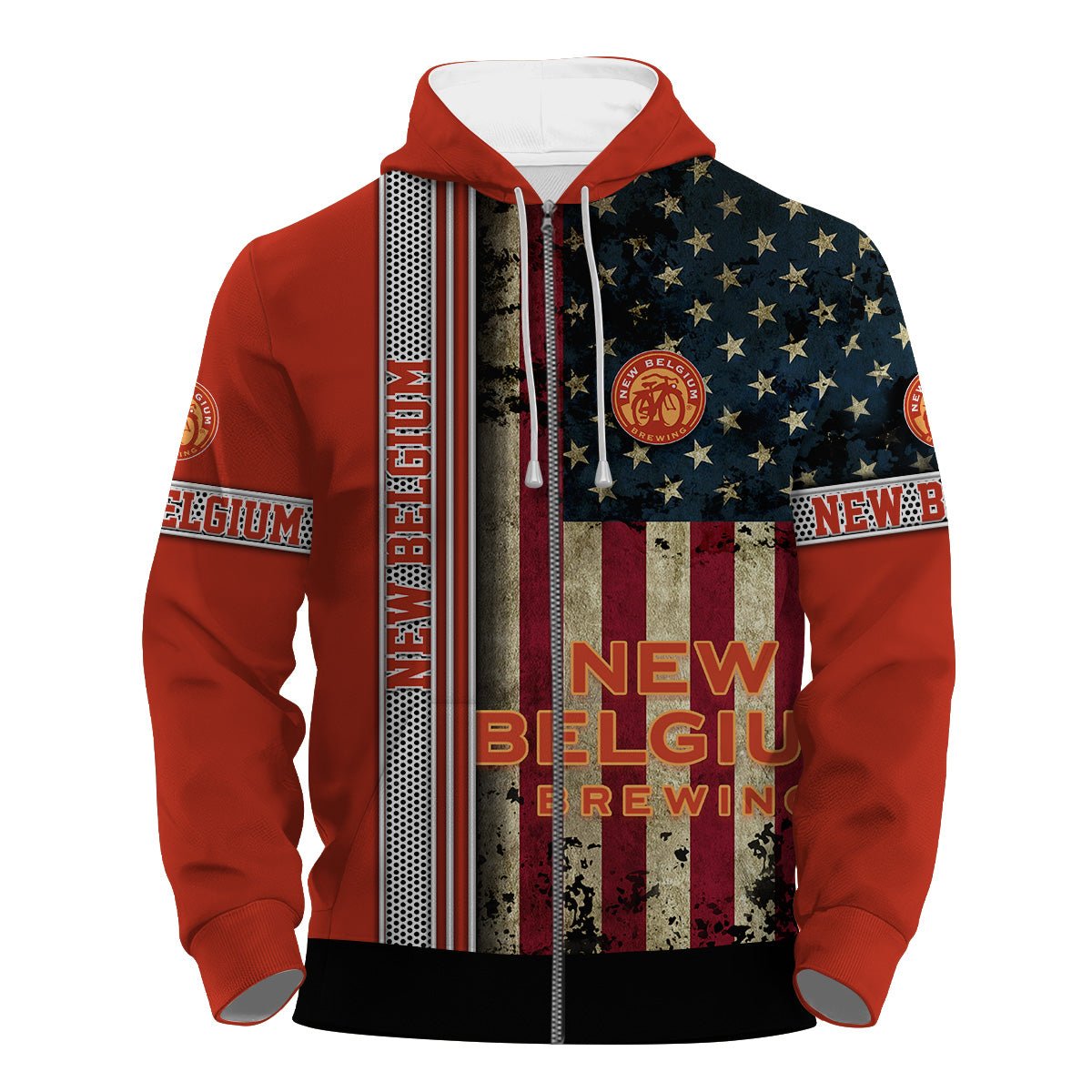 New Belgium Stainless Steel American Flag Hoodie & Zip Hoodie - Flexiquor.com