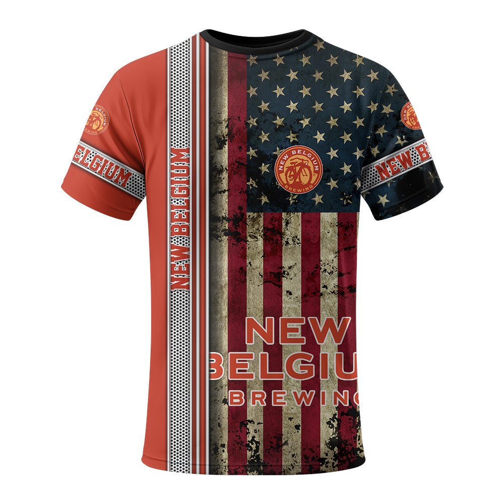 New Belgium Stainless Steel American Flag T-Shirt - Flexiquor.com