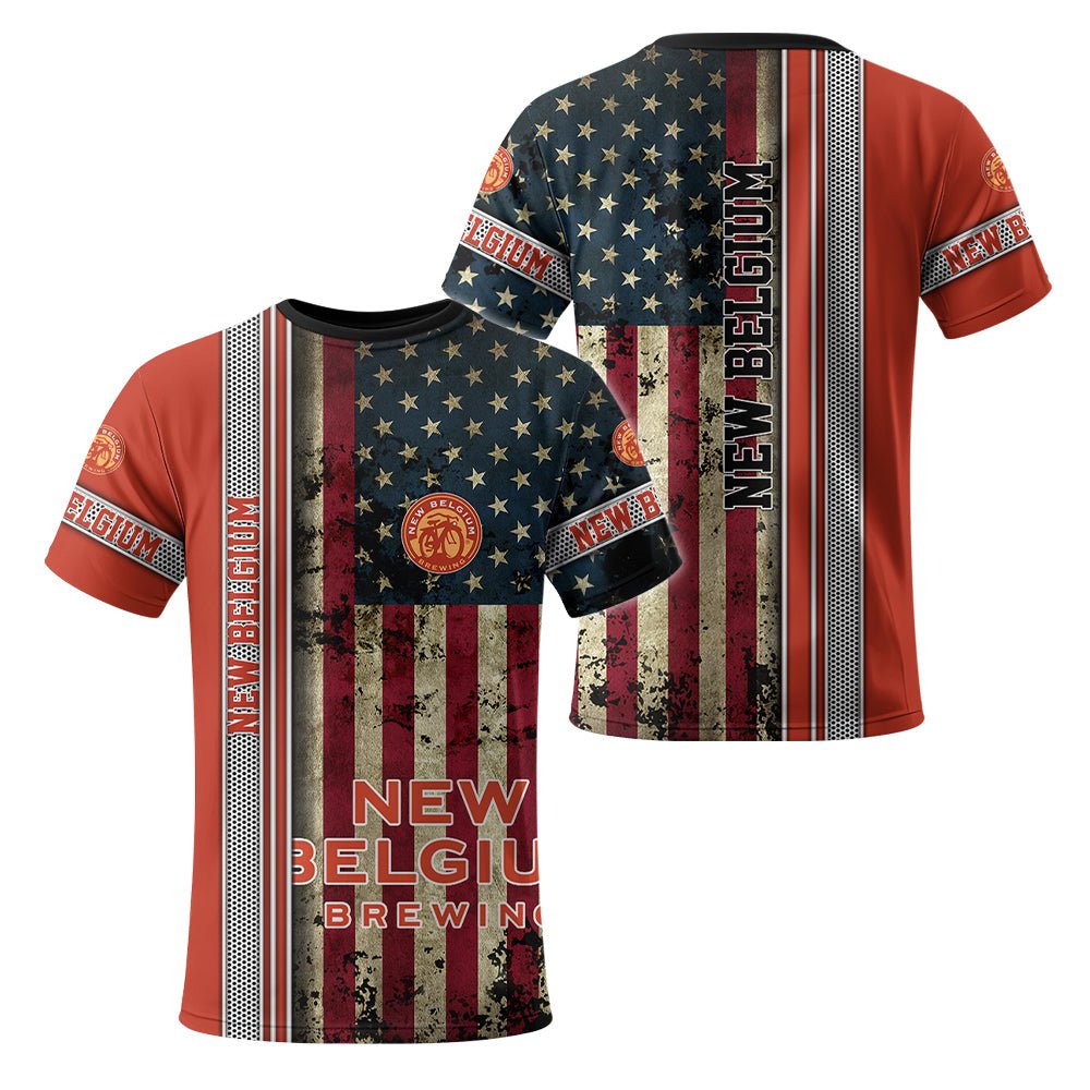 New Belgium Stainless Steel American Flag T-Shirt - Flexiquor.com