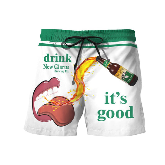 Drink New Glarus Swim Trunks - Flexiquor.com