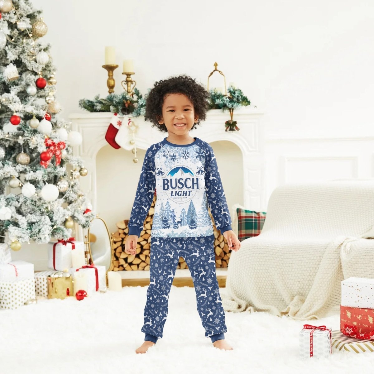 Original Busch Light Winter Christmas Family Pajamas Set - Flexiquor.com