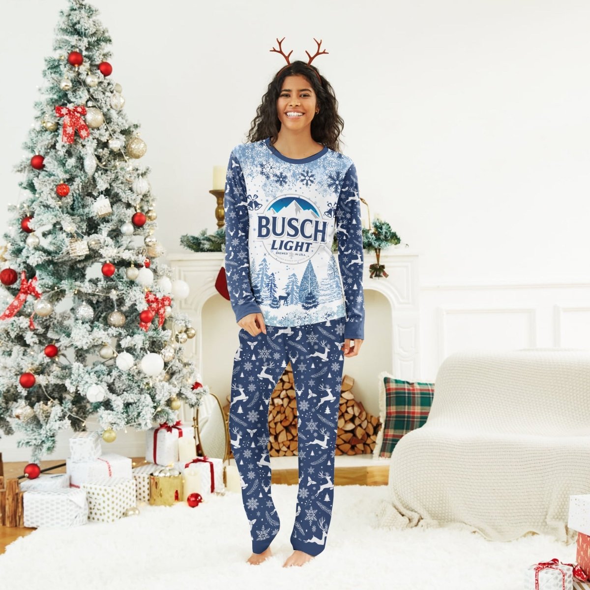 Original Busch Light Winter Christmas Family Pajamas Set - Flexiquor.com