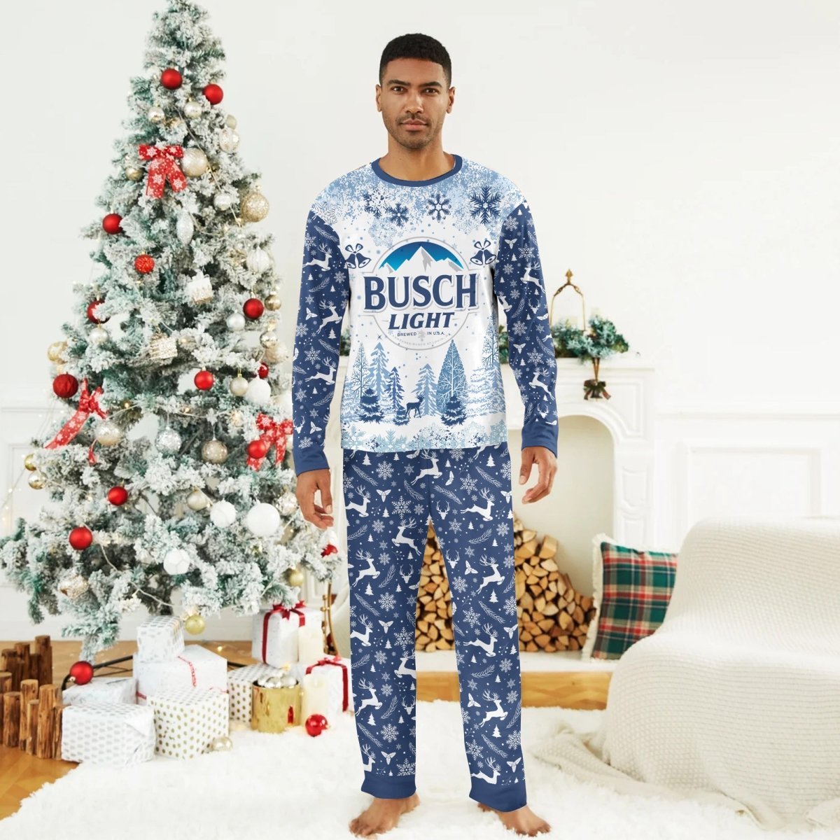 Original Busch Light Winter Christmas Family Pajamas Set - Flexiquor.com