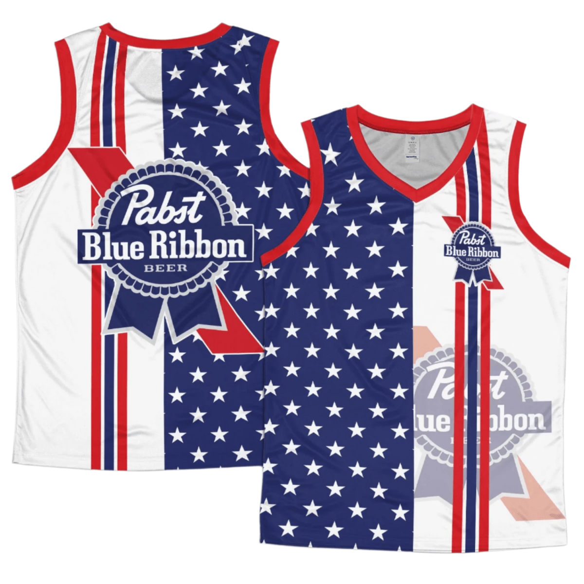 Pabst Blue Ribbon American Flag Men's Tank Top - Flexiquor.com