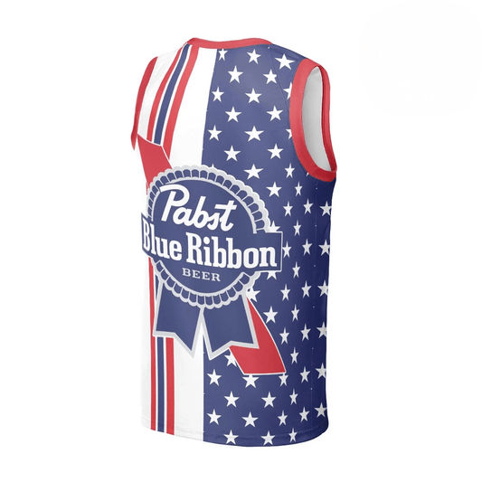 Pabst Blue Ribbon American Flag Men's Tank Top - Flexiquor.com