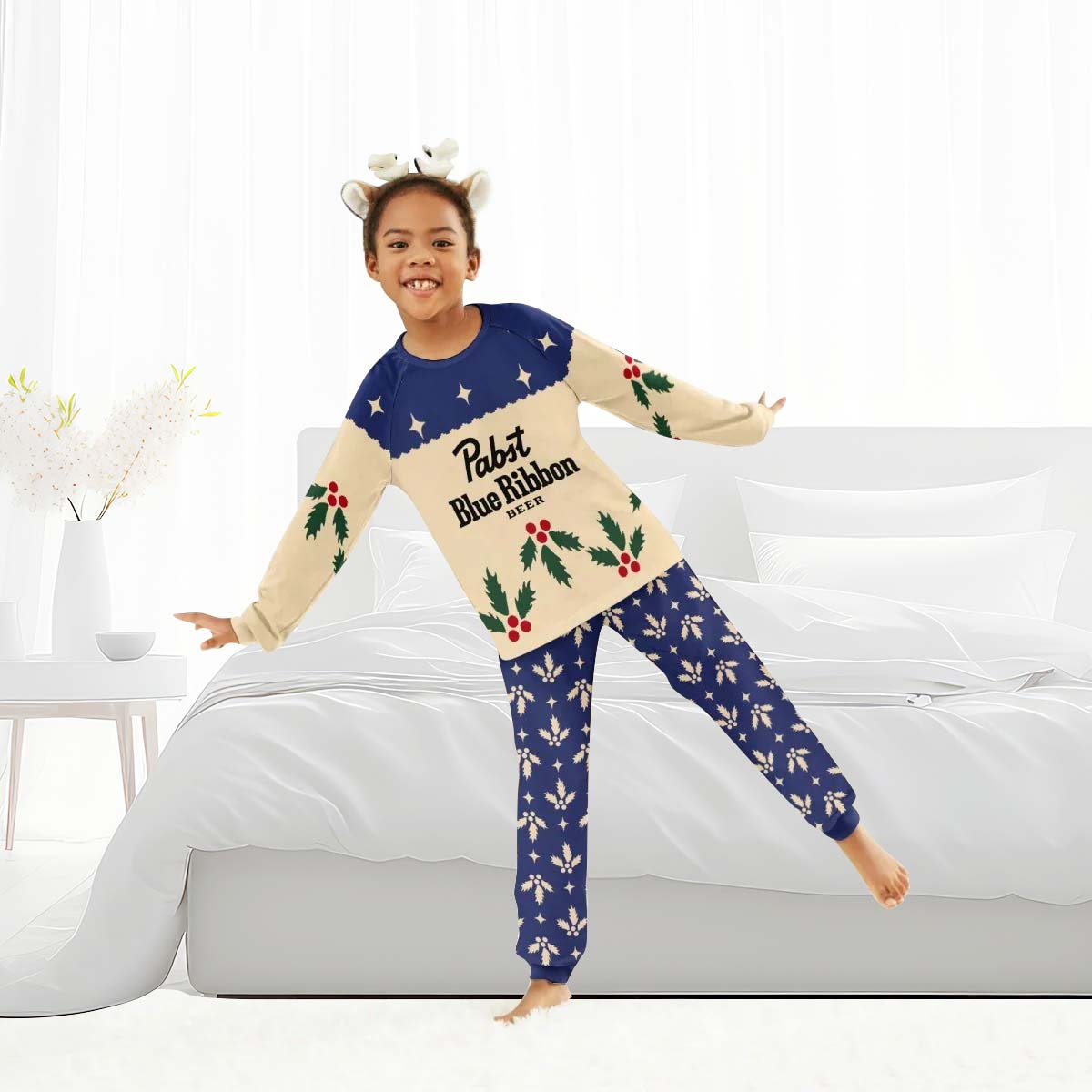 Pabst Blue Ribbon Christmas Cherry Family Pajamas Set - Flexiquor.com
