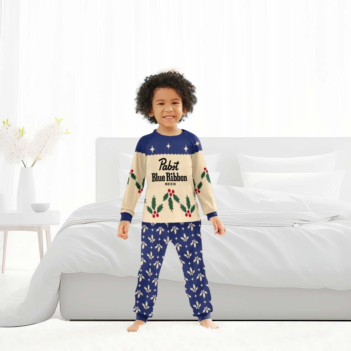 Pabst Blue Ribbon Christmas Cherry Family Pajamas Set - Flexiquor.com