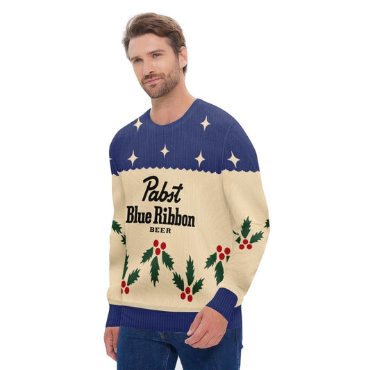 Pabst Blue Ribbon Chrismas Cherry Ugly Sweater - Flexiquor.com