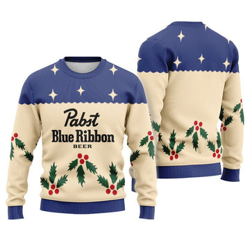 Pabst Blue Ribbon Chrismas Cherry Ugly Sweater - Flexiquor.com