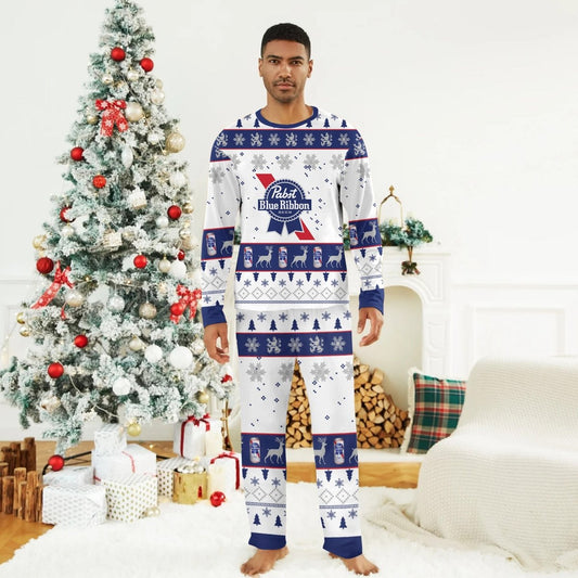 Pabst Blue Ribbon Christmas Family Pajamas Set - Flexiquor.com