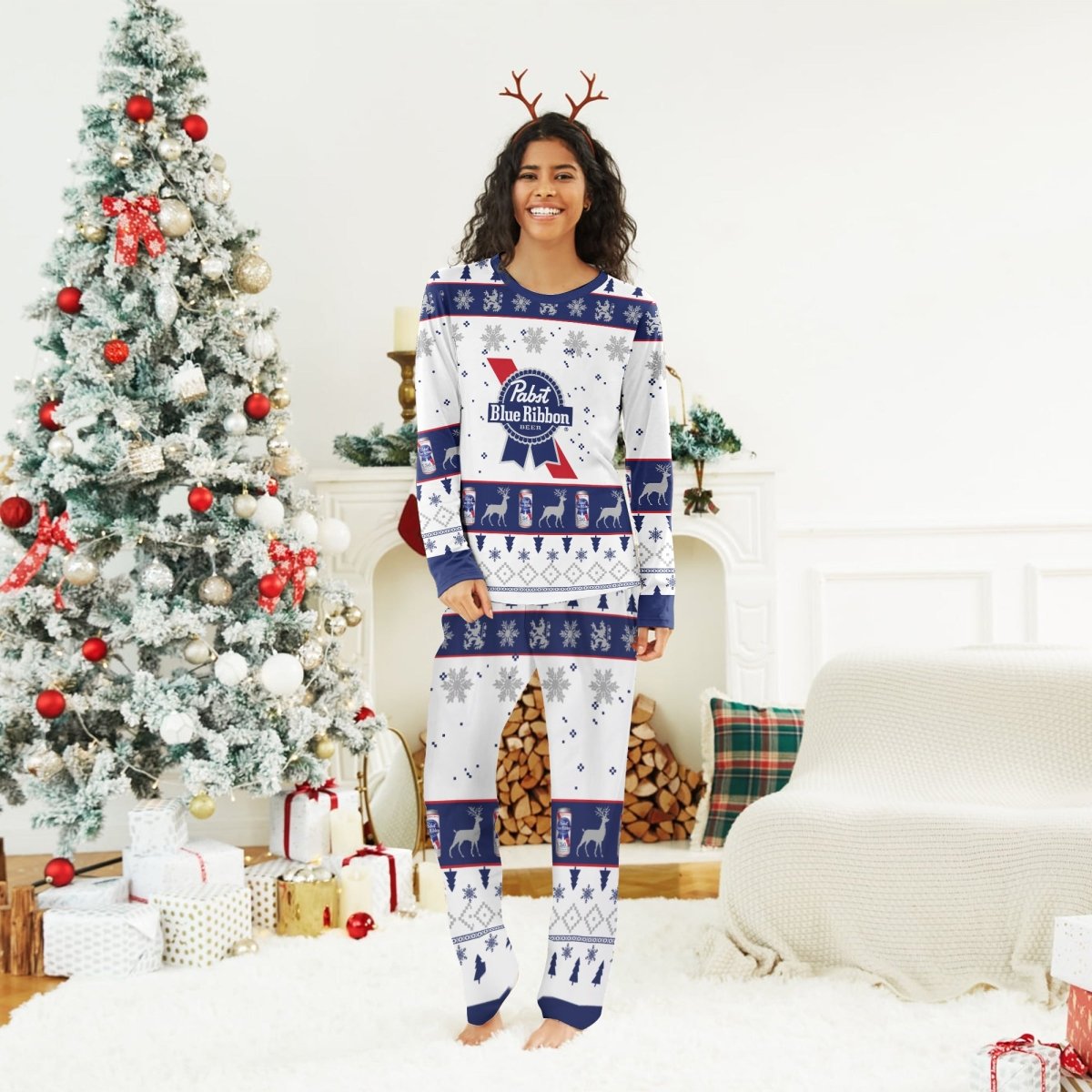 Pabst Blue Ribbon Christmas Family Pajamas Set - Flexiquor.com