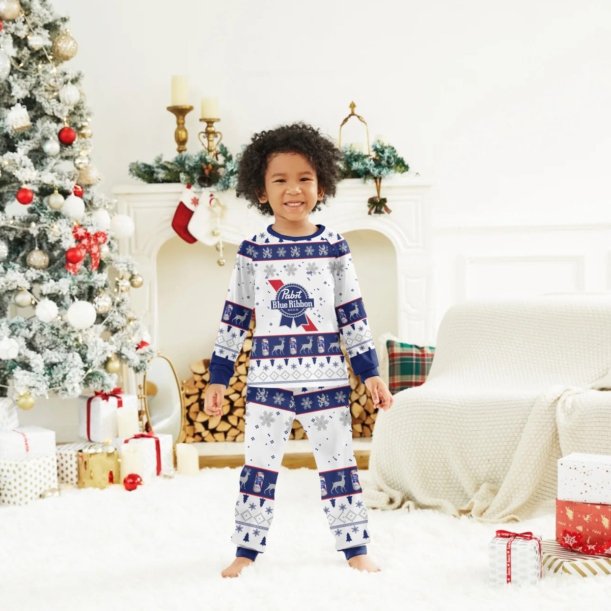 Pabst Blue Ribbon Christmas Family Pajamas Set - Flexiquor.com