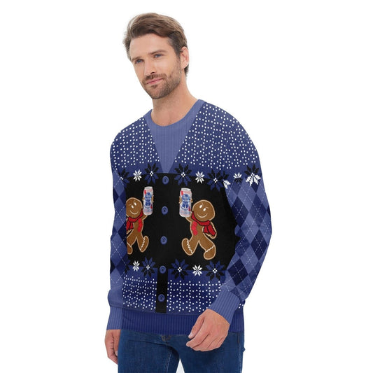 Pabst Blue Ribbon Christmas Gingerbread Ugly Sweater - Flexiquor.com