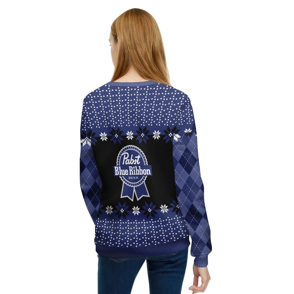 Pabst Blue Ribbon Christmas Gingerbread Ugly Sweater - Flexiquor.com