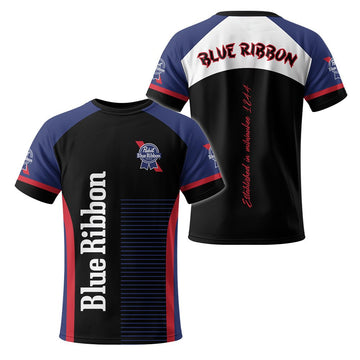 Pabst Blue Ribbon Established in Milwaukee T-Shirt - Flexiquor.com