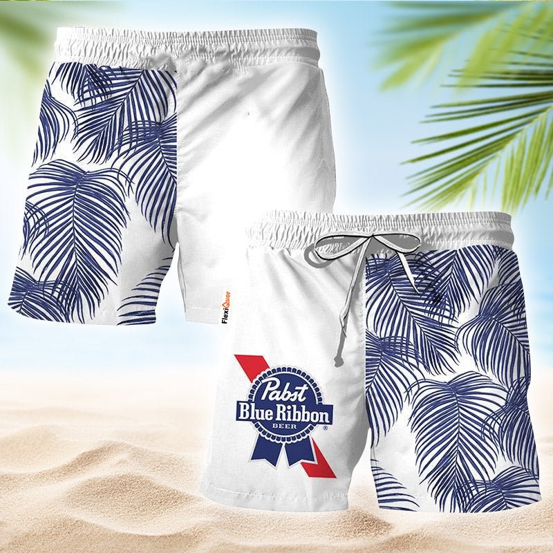 Pabst Blue Ribbon Fern Swim Trunks - Flexiquor.com