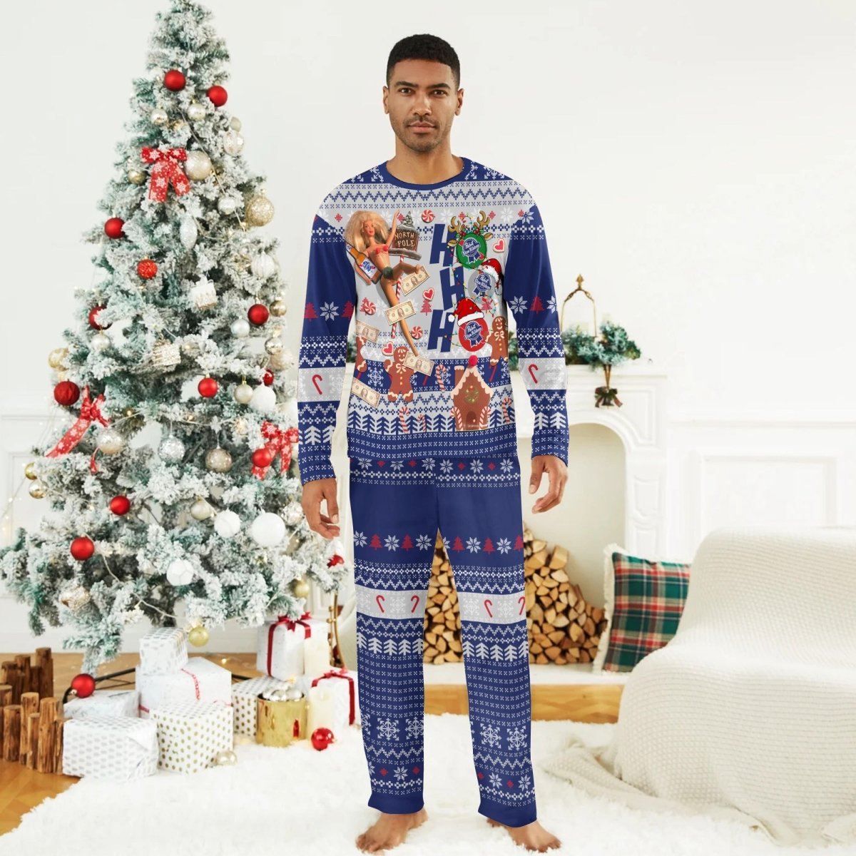 Pabst Blue Ribbon HoHoHo Family Pajamas Set - Flexiquor.com