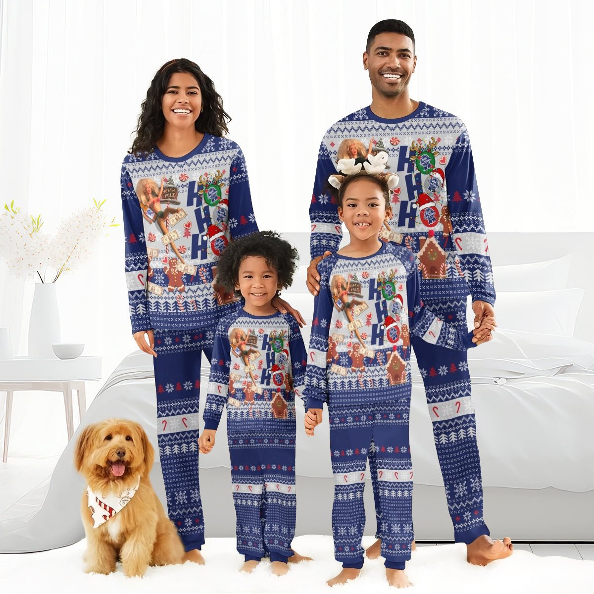 Pabst Blue Ribbon HoHoHo Family Pajamas Set - Flexiquor.com