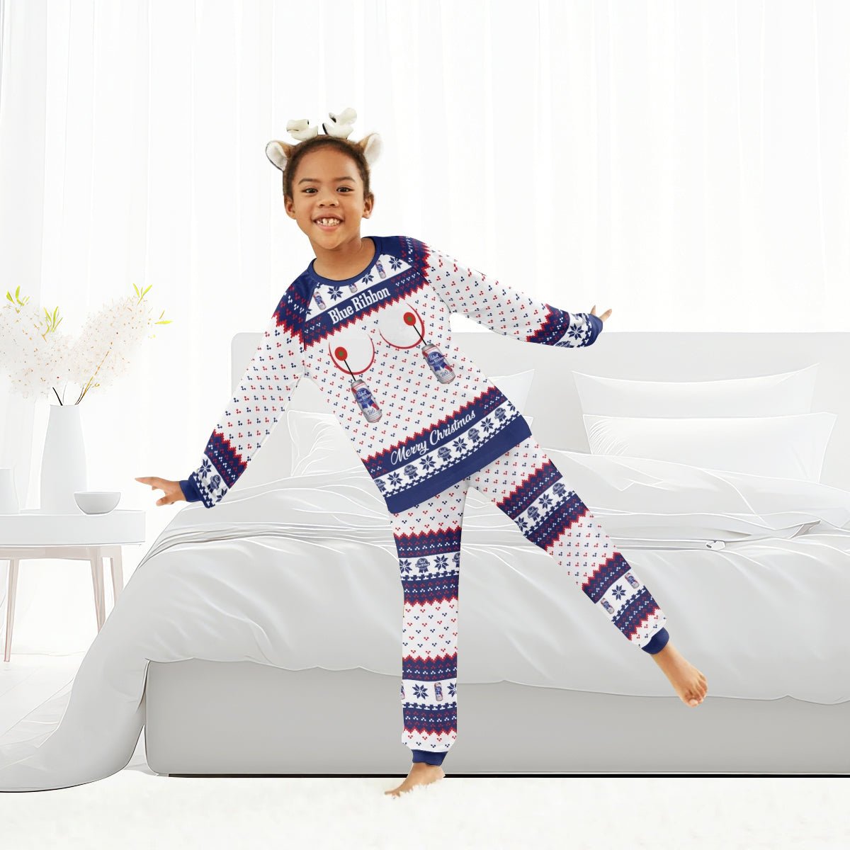 Pabst Blue Ribbon Merry Chistmas Family Pajamas Set - Flexiquor.com