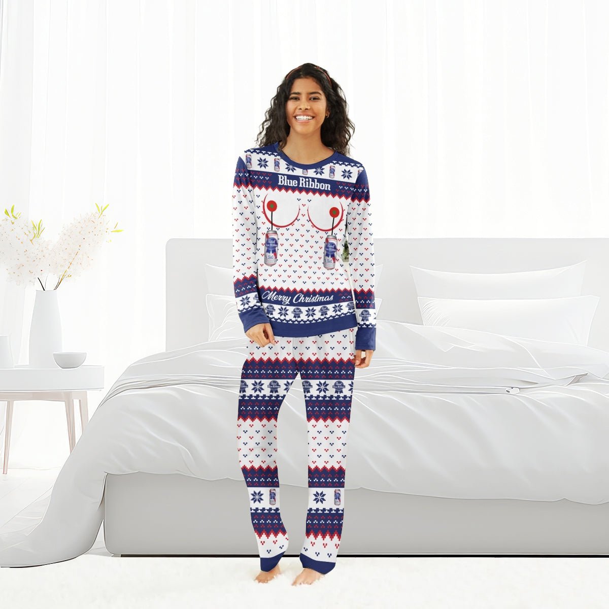 Pabst Blue Ribbon Merry Chistmas Family Pajamas Set - Flexiquor.com